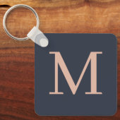 Holzkohle und leichte Rosa Personalisiert Mit Mono Schlüsselanhänger (Vorderseite)