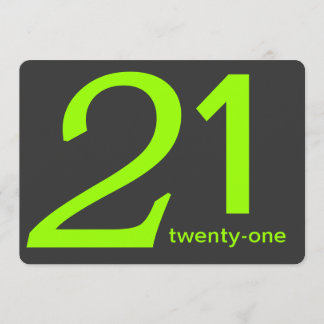 Holzkohle und Limone Custom 21. Geburtstag Einladu Einladung