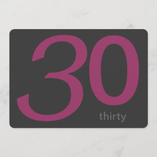 Holzkohle und Pflaume Custom 30. Geburtstag Einlad Einladung