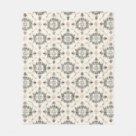 Holzkohle- und Rosa-Französischer-Damask-Flanellde Fleecedecke