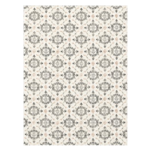 Holzkohle- und Rosa-Französischer-Damask-Tischdeck Tischdecke (Vorderseite)