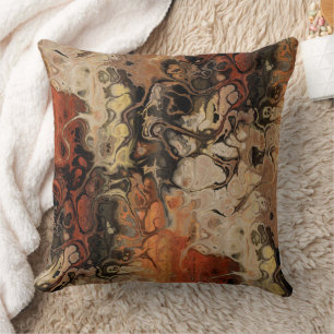 Holzkohle und Rost-Fraktal Kissen