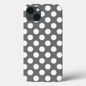 Holzkohle und weißer Polka-Dot Case-Mate iPhone Hülle (Rückseite)