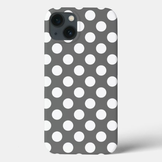 Holzkohle und weißer Polka-Dot Case-Mate iPhone Hülle (Rückseite)