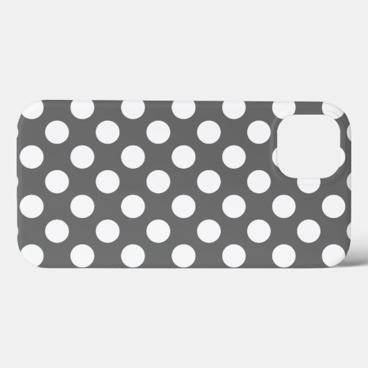 Holzkohle und weißer Polka-Dot Case-Mate iPhone Hülle (Rückseite (Horizontal))
