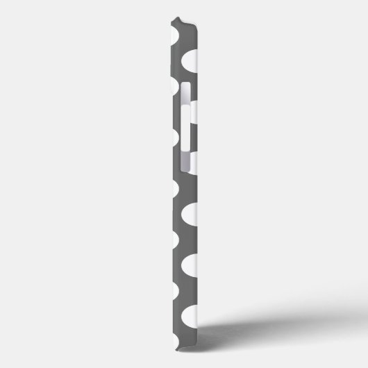 Holzkohle und weißer Polka-Dot Case-Mate iPhone Hülle (Rückseite / Links)