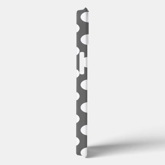 Holzkohle und weißer Polka-Dot Case-Mate iPhone Hülle (Rückseite / Rechts)