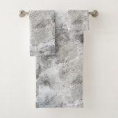 Holzkohle und weißes Marmormuster Badhandtuch Set (Insitu)
