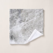 Holzkohle und weißes Marmormuster Badhandtuch Set (Waschlappen)