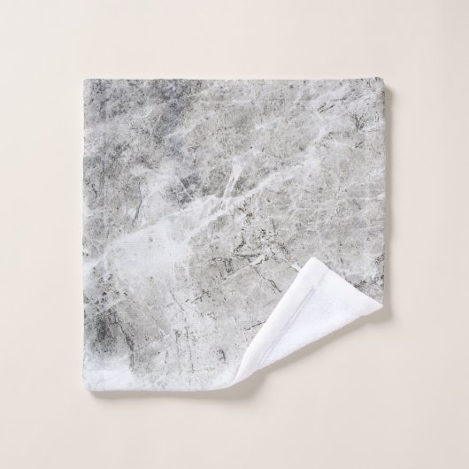 Holzkohle und weißes Marmormuster Badhandtuch Set (Waschlappen)