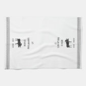 Holzkohle und weißes, rustikales Elch Personalisie Geschirrtuch (Horizontal)