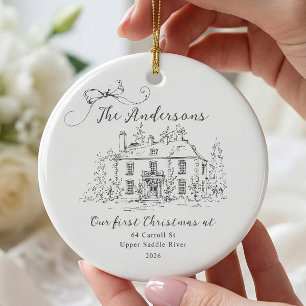 Holzkohle-Weihnachtsbaumanhänger für das erste Zuh Keramik Ornament