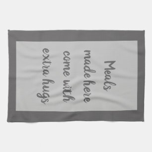 Holzkohle - weiß geschirrtuch