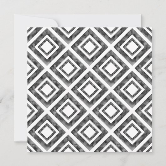 Holzkohle Weiße Wasserfarbe Diamantgeometrisch Einladung (Rückseite)