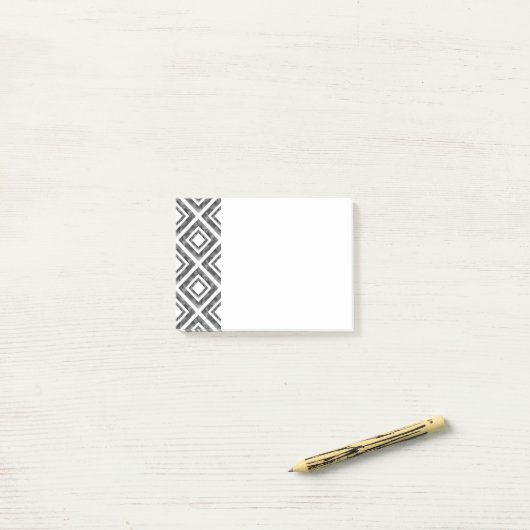 Holzkohle Weiße Wasserfarbe Diamantgeometrisch Post-it Klebezettel (Auf Schreibtisch)