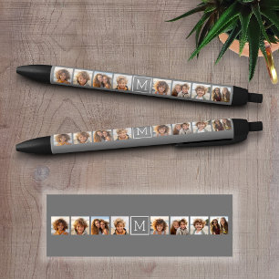 Holzkohle Weißes 8-Fotomaterial Custom Monogram Kugelschreiber