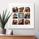 Holzkohle Weißes 8-Fotomaterial Custom Monogram Poster<br><div class="desc">Für dieses Design können Sie 8 quadratische oder Instagram-Fotos verwenden. Verwenden Sie 8 quadratische Foto,  um ein einzigartiges und persönliches Geschenk zu kreieren. Oder man behalte den Hipster Welpe und macht einen trendigen Sake. Wenn Sie die Bilder anpassen müssen,  klicken Sie auf das Werkzeug anpassen,  um Änderungen vorzunehmen.</div>