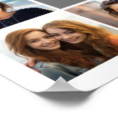 Holzkohle Weißes 8-Fotomaterial Custom Monogram Poster (Ecke)