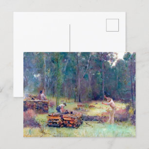 Holzkohlebrenner Holzspalter Tom Roberts 1886   Postkarte
