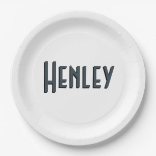 Holzkohlegrau 3D minimalistischer moderner Name Pappteller