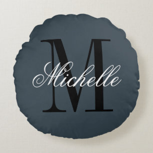 Holzkohlegraue Kissen mit individuellem Monogramm