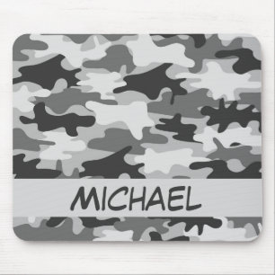 Holzkohlen-Grau-Camouflage-Tarnungs-Name Mousepad