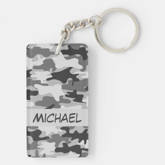 Holzkohlen-Grau-Camouflage-Tarnungs-Name Schlüsselanhänger (Rückseite)