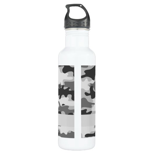 Holzkohlen-Grau-Camouflage-Tarnungs-Name Trinkflasche (Rückseite)