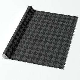 Holzkohlen-Grau Houndstooth Pied de Poule Black Geschenkpapier
