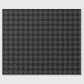 Holzkohlen-Grau Houndstooth Pied de Poule Black Geschenkpapier (Flach)