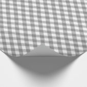 Holzkohlen-Grau-klassisches Gingham-Musterpic-NIC Geschenkpapier (Ecke)