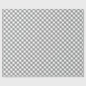 Holzkohlen-Grau-klassisches Gingham-Musterpic-NIC Geschenkpapier (Flach)