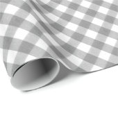 Holzkohlen-Grau-klassisches Gingham-Musterpic-NIC Geschenkpapier (Rolleneckpunkt)