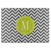 Holzkohlen-Grau-Zickzack Zickzack-personalisiertes Schneidebrett (Vorderseite)