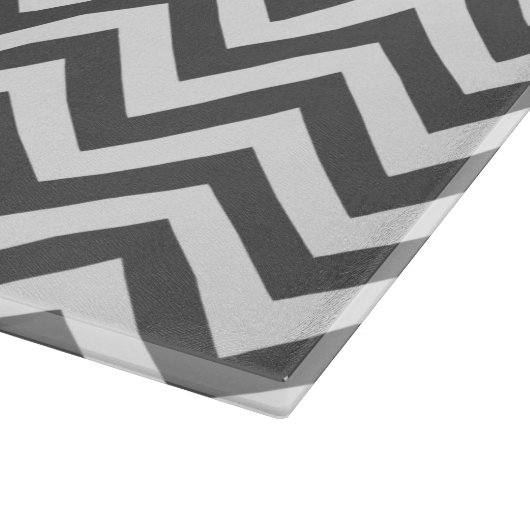 Holzkohlen-Grau-Zickzack Zickzack-personalisiertes Schneidebrett (Ecke)