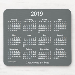 Holzkohlen-Kalender 2019 durch Janz Mausunterlage Mousepad