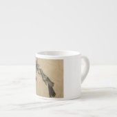 Holzkohlen-Kolibri-Vorlage Espressotasse (Vorderseite Rechts)