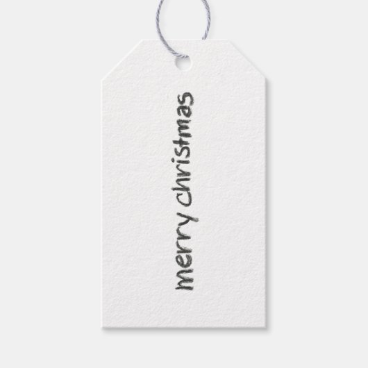 Holzkohlestift Frohe Weihnachtsmarke Geschenkanhänger (Vorderseite)