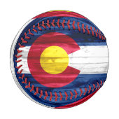 Holzkolorado-Flaggenbaseball Baseball (Vorderseite Links)