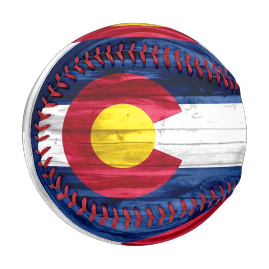 Holzkolorado-Flaggenbaseball Baseball (Vorderseite Links)