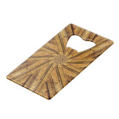 Holzkorn mit Monogramm Geldbeutel Flaschenöffner (Vorderseite Schrägansicht)