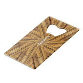 Holzkorn mit Monogramm Geldbeutel Flaschenöffner (Rückseite Schrägansicht)