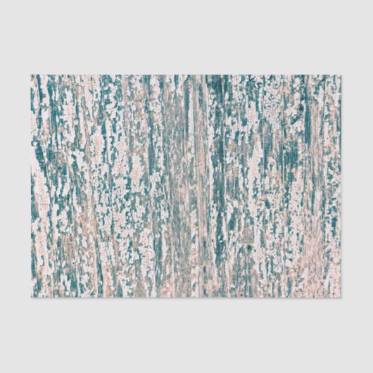 Holzkörner Aquamarin Tan Weiße rustikale Landtextu Seidenpapier (Vorderseite)