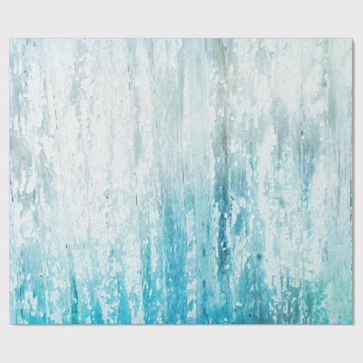 Holzkörner Aquamarin Weiß Rustikale Textur Decoupa Geschenkpapier (Flach)