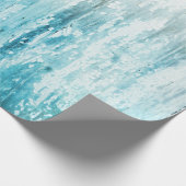 Holzkörner Aquamarin Weiß Rustikale Textur Decoupa Geschenkpapier (Ecke)
