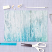 Holzkörner Aquamarin Weiß Rustikale Textur Decoupa Seidenpapier (Handwerk)