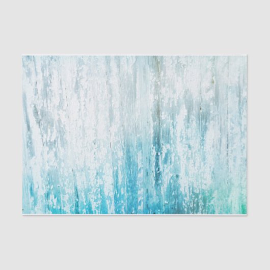 Holzkörner Aquamarin Weiß Rustikale Textur Decoupa Seidenpapier (Vorderseite)