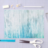 Holzkörner Aquamarin Weiß Rustikale Textur Decoupa Seidenpapier (Handwerk)