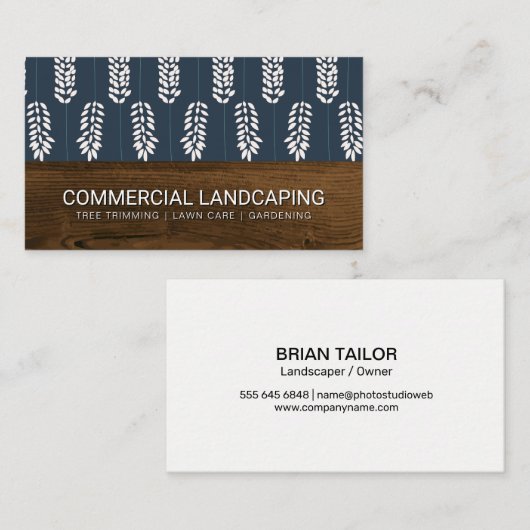 Holzkörner | BLUME | Muster der botanischen Blume Visitenkarte (Vorne/Hinten)