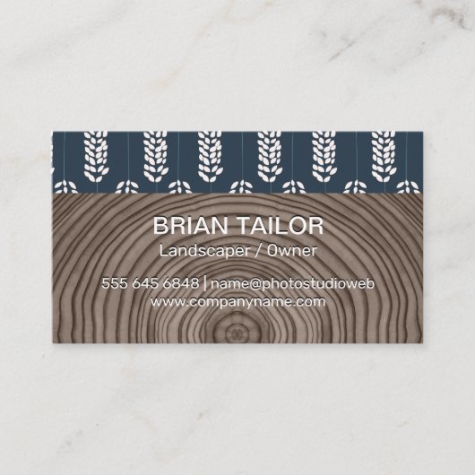 Holzkörner | BLUME | Muster der botanischen Blume Visitenkarte (Vorderseite)